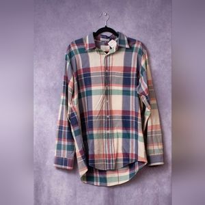 New England trading company Vintage LS plaid button down mens shirt large